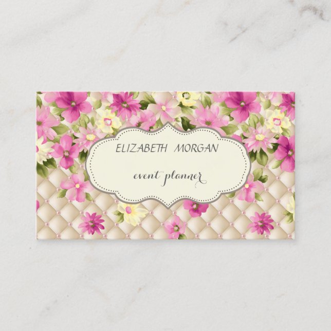 Elegant, modern, romantisch, Blume Visitenkarte (Vorderseite)