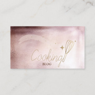 Elegant Modern, Roségold, Schneebesen, Kochen Visitenkarte