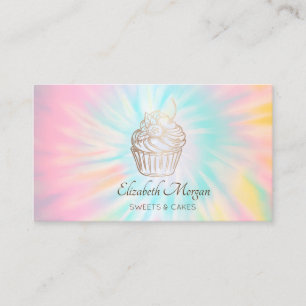 Elegant Modern, Rosen Gold Cupcake Tie Dye Visitenkarte