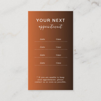 Elegant Modern Salon Spa Appointment Reminder Card Terminkarte