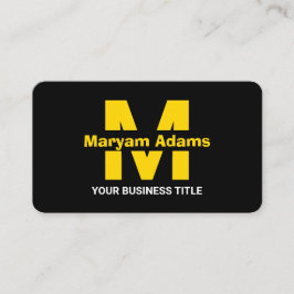 Elegant Modern (Scan QR Code) Monogramm Schwarzes  Visitenkarte