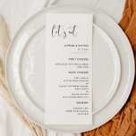 Elegant & modern schwarz-weiß essen wir Hochzeit Menükarte<br><div class="desc">Lasst uns essen! Party für Hochzeiten oder Empfang. Eine moderne Typografie und ein klassisches Schwarz-Weiß-Thema für Ihre Hochzeitsarbeit: Wählen Sie diese einfache und elegante Hochzeitssuite. Vollständig anpassbar: Sie können sowohl den Hintergrund als auch die Textfarbe beliebig ändern.</div>