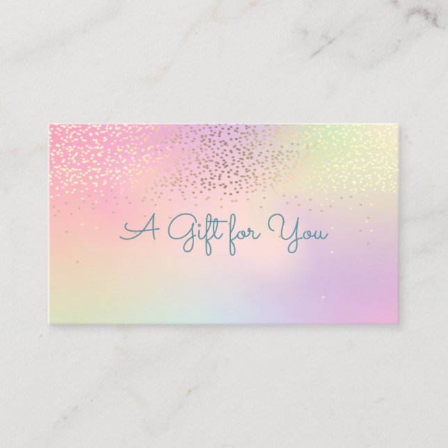 Elegant Modern Shinny Confetti Holographic Rabattkarte (Vorderseite)