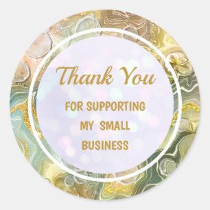 Elegant Modern Shiny Colorful Liquid Vielen Dank Runder Aufkleber