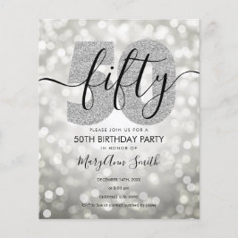 Elegant Modern Silver 50. Geburtstagsparty