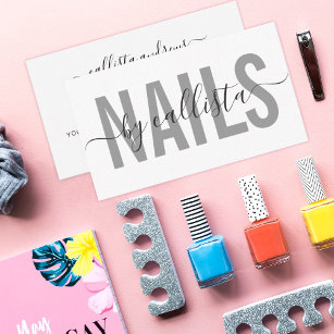 Elegant Modern Simple Typography Nail Artist Visitenkarte