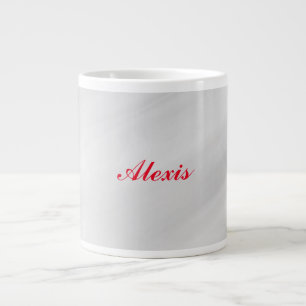 Elegant Modern Stilvoll Grauroter Name Jumbo-Tasse
