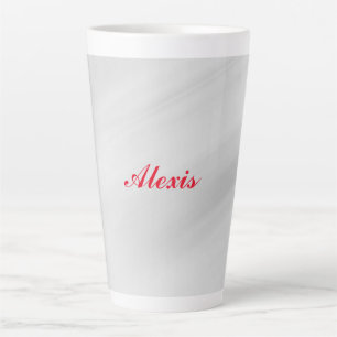 Elegant Modern Stilvoll Grauroter Name Milchtasse