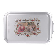 Elegant & modern Tan Red Fügen Sie Ihr Foto Weihna