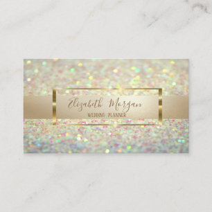 Elegant Modern Trendiger Glitter Bokeh, Goldrahmen Visitenkarte