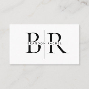 Elegant Modern Two Initial Monogram Beruflich Visitenkarte