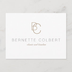Elegant Modern Two Initial Monogram Postcard Postkarte