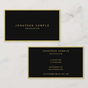 Elegant Modern Ultra Dicke Luxus Schwarz Und Gold Visitenkarte
