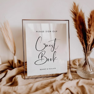 Elegant & Modern Unterschreiben Sie unser Gästebuc Poster