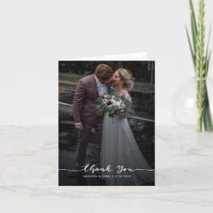 Elegant Modern Vielen Dank, dass Sie Script Weddin Dankeskarte
