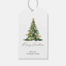 Elegant Modern Watercolor Christmas Tree Bows