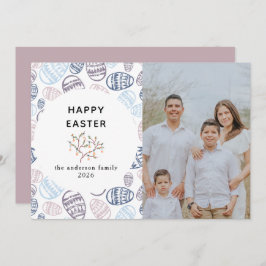 Elegant Modern Watercolor Eggs Happy Easter Photo Feiertagskarte