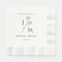 Elegant Modern Wedding Luncheon Paper Napkin