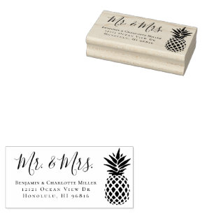 Elegant Modern Wedding Mr. & Mrs. Rücksendeadresse Gummistempel