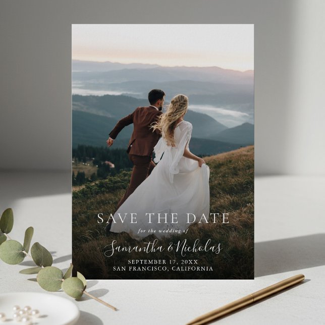 Elegant Modern Wedding Photo Save the Date (Von Creator hochgeladen)