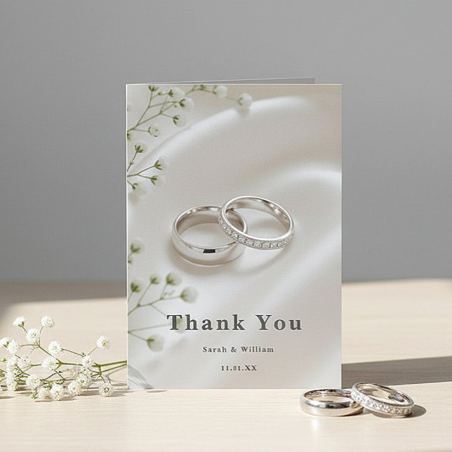 Elegant Modern Wedding Thank You Card Dankeskarte (Von Creator hochgeladen)