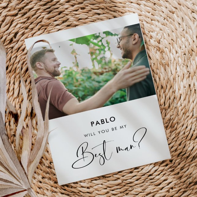 Elegant modern Werden Sie meine Trauzeuge-Fotokart Einladung (Von Creator hochgeladen)