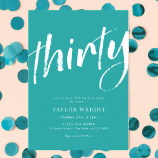 Elegant Moderne 30. Geburtstagsfeier Party Einladu Einladung