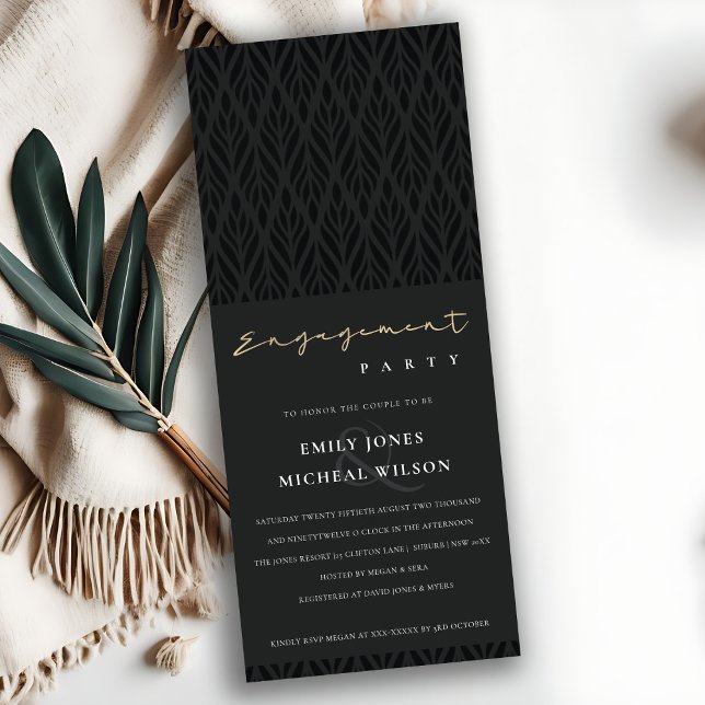 ELEGANT MODERNE ART DECO SCHWARZE GOLD SCHRIFTART  EINLADUNG (Von Creator hochgeladen)