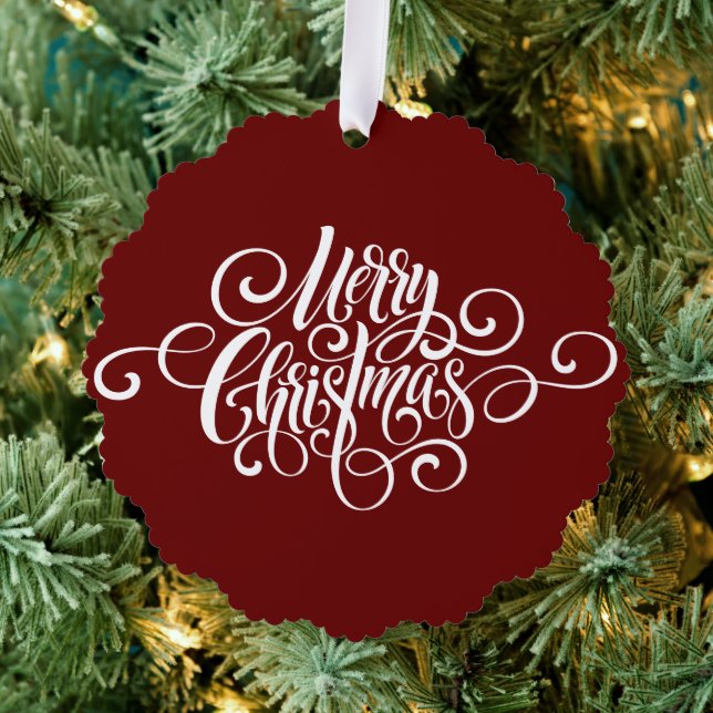 Elegant Moderne Berufliche Weihnachtsschrift Ornament Karte (Insitu (Baum))