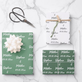 Elegant Moderne Brautstätten für Hochzeiten Geschenkpapier Set