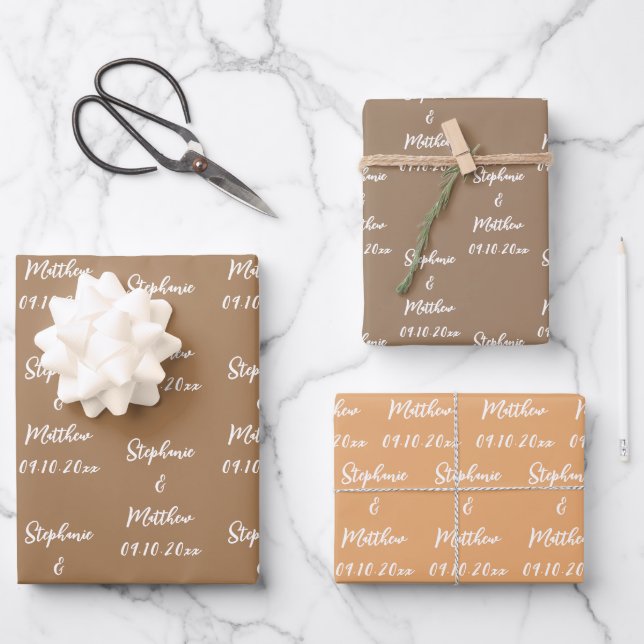 Elegant Moderne Brautstätten für Hochzeiten Geschenkpapier Set (Vorderseite)