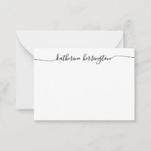 Elegant Moderne Chic Swash Script Name Kalligrafie Mitteilungskarte