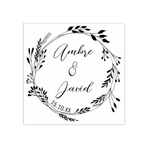 Elegant, Moderne, Florale Krone Gummistempel