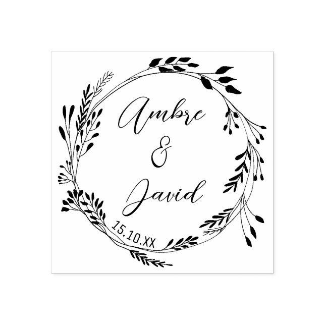 Elegant, Moderne, Florale Krone Gummistempel (Prägung)