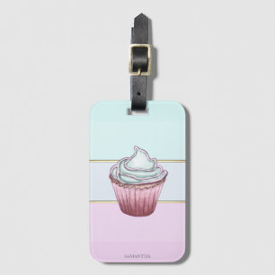 Elegant moderne gestreift, Cupcake Gepäckanhänger