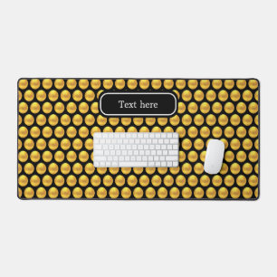 Elegant Moderne Gold Polka Dots & Text auf schwarz Schreibtischunterlage