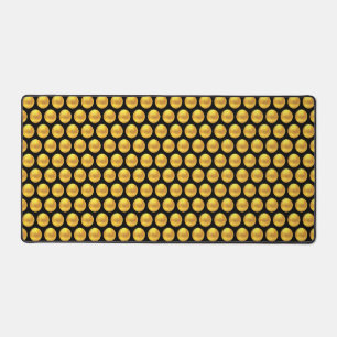 Elegant Moderne Gold Polka Punkte auf schwarz Schreibtischunterlage