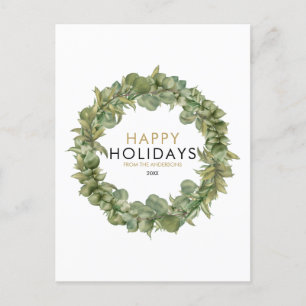 Elegant Moderne Grüne Kraut Weihnachtsfest Feiertagspostkarte
