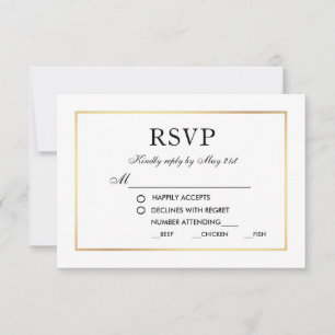 Elegant Moderne Hochzeit RSVP Black & White GS