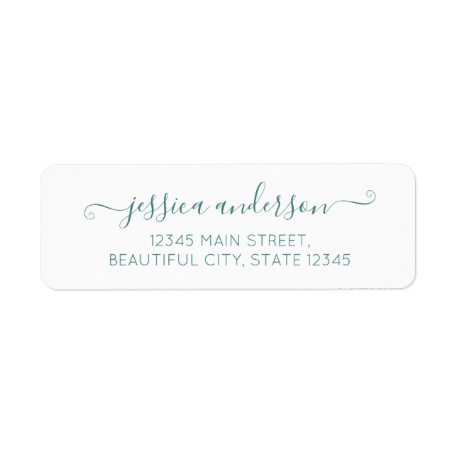 Elegant Moderne Kalligrafie Script Chic Lake Green (Vorne)