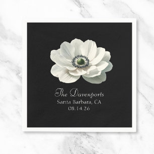 Elegant Moderne Luxus Floral Wedding Black & White Serviette