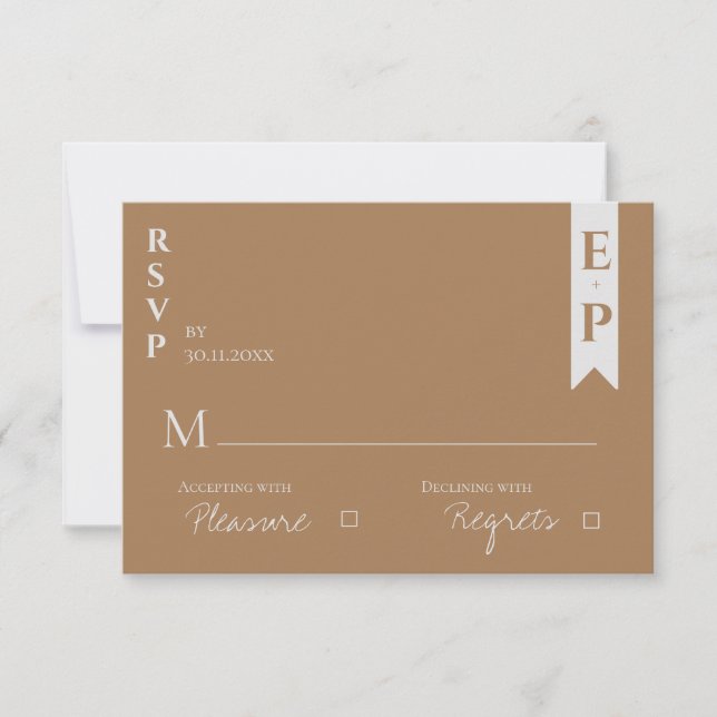 Elegant Moderne Minimalistische Hochzeit RS RSVP Karte (Vorderseite)