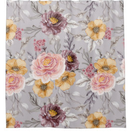 Elegant Moderne rosa Flora   Duschvorhang