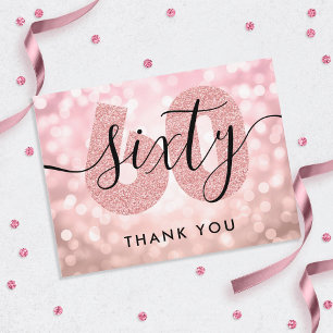 Elegant Moderne Rose Gold 60. Geburtstag Vielen Da Postkarte