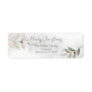 Elegant Moderne Silver Christmas Floral