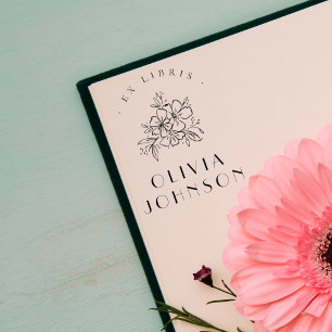 Elegant Moderne, von Hand gezeichnet, florale Ex L Gummistempel