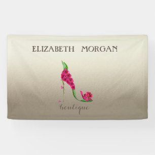 Elegant Moderner Chic ,Luminös,Blumen,Hoher Absatz Banner