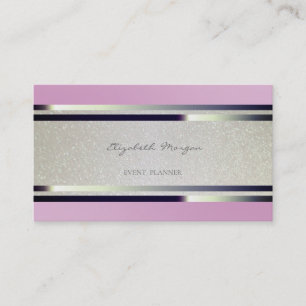 Elegant moderner Streifen, Glitter Visitenkarte