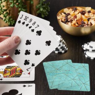 Elegant Modernes Abstraktes Türkis und Gold Spielkarten