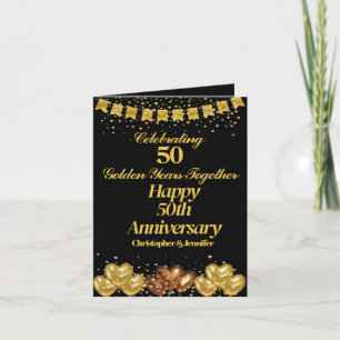 Elegant Modernes Black & Gold Happy 50 Jahre alt Karte